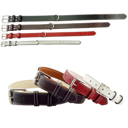Leather Pet Dog Collar Pet Products Big Dog Collar, Size: M, 2 * 42cm, Size: M - DealBuddy
