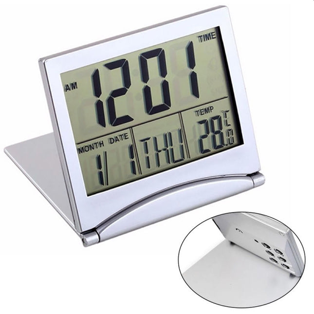 MT-033 LCD Display Portable Folding Digital Travel Temperature Alarm Clock