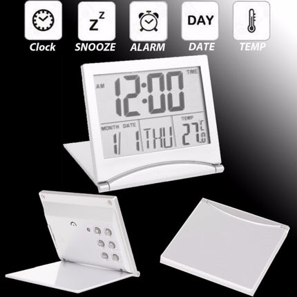 MT-033 LCD Display Portable Folding Digital Travel Temperature Alarm Clock