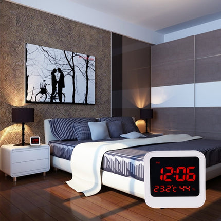 Desk Table Digital Backlight LED Alarm Clock with Time & Date & Temperature & Humidity Display