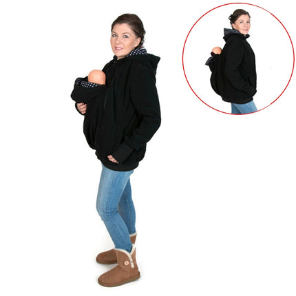 Three-in-one Multi-function Mother Kangaroo Zipper Hoodie Coat with Front Cap Size: M, Chest: 90-93cm, Waist: 70-72cm, Hip: 97-99cm
