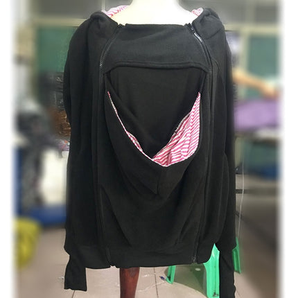 Three-in-one Multi-function Mother Kangaroo Zipper Hoodie Coat with Front Cap Size: XL, Chest: 104-109cm, Waist: 84-88cm, Hip: 110-116cm