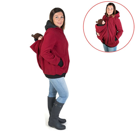 Three-in-one Multi-function Mother Kangaroo Zipper Hoodie Coat with Front Cap Size: XL, Chest: 104-109cm, Waist: 84-88cm, Hip: 110-116cm