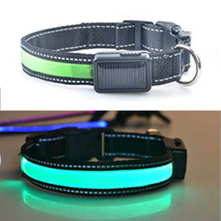 Medium and Large Dog Pet Solar + USB Charging LED Light Collar, Neck Circumference Size: S, 35-40cm, Size: S - DealBuddy