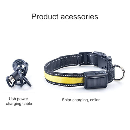 Medium and Large Dog Pet Solar + USB Charging LED Light Collar, Neck Circumference Size: S, 35-40cm, Size: S - DealBuddy