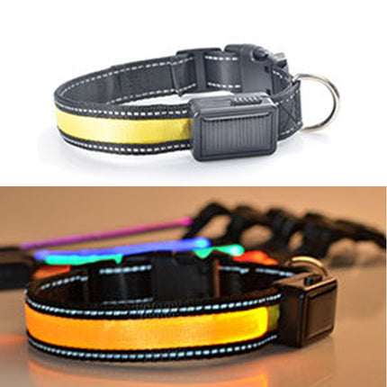 Medium and Large Dog Pet Solar + USB Charging LED Light Collar, Neck Circumference Size: L, 50-60cm, Size: L - DealBuddy