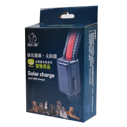 Medium and Large Dog Pet Solar + USB Charging LED Light Collar, Neck Circumference Size: L, 50-60cm, Size: L - DealBuddy