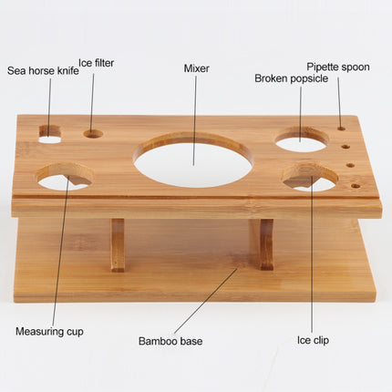 14 in 1 Stainless Steel Cocktail Shaker Tools Set with Bamboo Mount, Capacity: 750ml