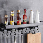 60cm 10 Hooks Kitchen Multi-function Wall Hanging Holder Seasoning Storage Rack, 60cm 10 Hooks(Black) - DealBuddy