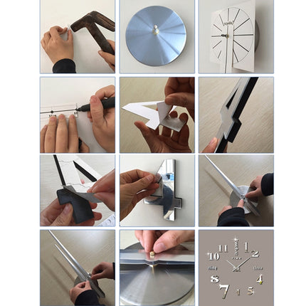 Bedroom Home Office Decoration Modern Frameless Large Number DIY 3D Mirror Wall Sticker Quiet Clock, Size: 100*100cm