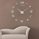 Bedroom Home Office Decoration Modern Frameless Large Number DIY 3D Mirror Wall Sticker Quiet Clock, Size: 100*100cm