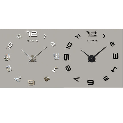 Bedroom Home Office Decoration Modern Frameless Large Number DIY 3D Mirror Wall Sticker Quiet Clock, Size: 100*100cm