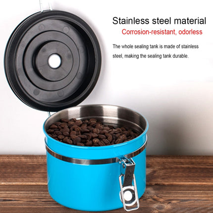 800ml Stainless Steel Sealed Food Coffee Grounds Bean Storage Container with Built-in CO2 Gas Vent Valve & Calendar - DealBuddy