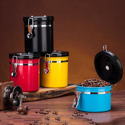 800ml Stainless Steel Sealed Food Coffee Grounds Bean Storage Container with Built-in CO2 Gas Vent Valve & Calendar - DealBuddy