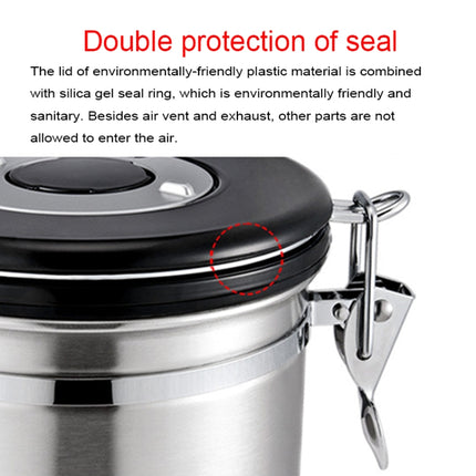 800ml Stainless Steel Sealed Food Coffee Grounds Bean Storage Container with Built-in CO2 Gas Vent Valve & Calendar - DealBuddy