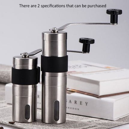 Portable Conical Burr Mill Manual Stainless Steel Hand Crank Coffee Bean Grinder, Capacity: 30g
