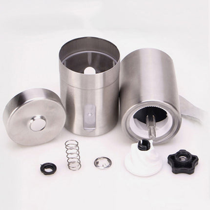 Portable Conical Burr Mill Manual Stainless Steel Bean Pepper Hand Crank Coffee Grinder, Gift Box Package