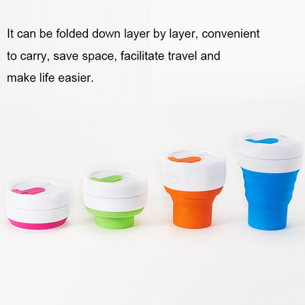 350ml Outdoor Pocket-Sized Coffee Tea Collapsible Travel Mug Silicone Cup with Lid - DealBuddy