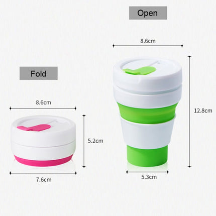 350ml Outdoor Pocket-Sized Coffee Tea Collapsible Travel Mug Silicone Cup with Lid - DealBuddy