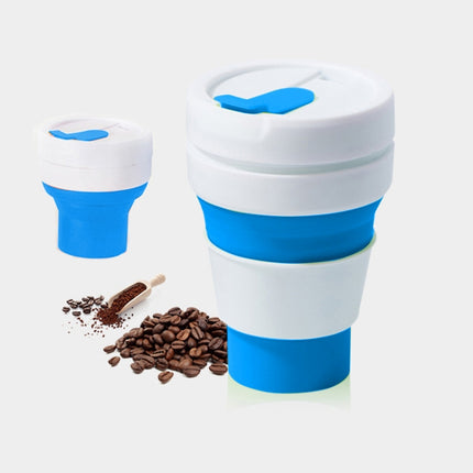 350ml Outdoor Pocket-Sized Coffee Tea Collapsible Travel Mug Silicone Cup with Lid - DealBuddy