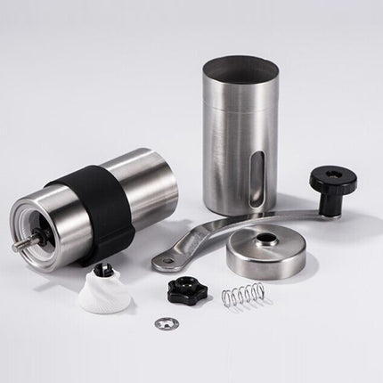 Portable Conical Burr Mill Manual Stainless Steel Hand Crank Coffee Bean Grinder with Silicone Ring, Capacity: 40g