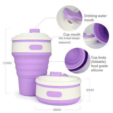 350ml Folding Portable Silicone Coffee Cup Multi-function Travel Cup - DealBuddy