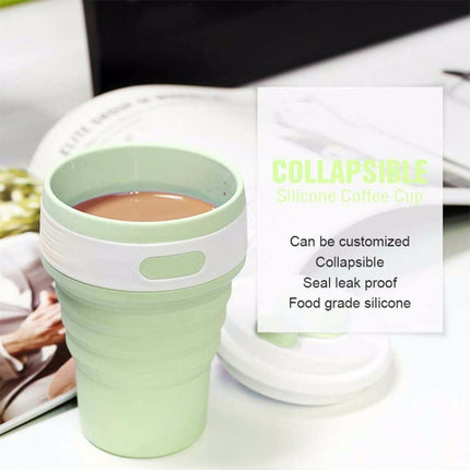 350ml Folding Portable Silicone Coffee Cup Multi-function Travel Cup - DealBuddy