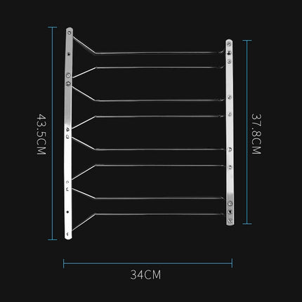 MICLAN Four Rows Stainless Steel Hanging Wine Glass Holder, Size: 34*38*43cm