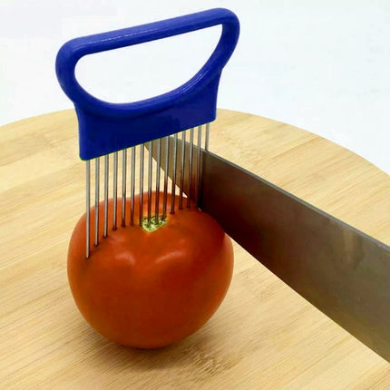 Stainless Steel Vegetable Onion Cutter Holder Meat Needle Kitchen Tools