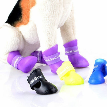 Lovely Pet Dog Shoes Puppy Candy Color Rubber Boots Waterproof Rain Shoes, S, Size:  4.3 x 3.3cm, Size: S 4.3 x 3.3cm S, Size: 4.3 x 3.3cm, Size: S 4.3 x 3.3cm - DealBuddy