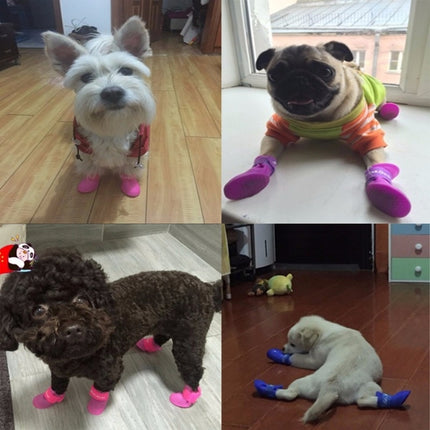 Lovely Pet Dog Shoes Puppy Candy Color Rubber Boots Waterproof Rain Shoes, S, Size:  4.3 x 3.3cm, Size: S 4.3 x 3.3cm S, Size: 4.3 x 3.3cm, Size: S 4.3 x 3.3cm - DealBuddy