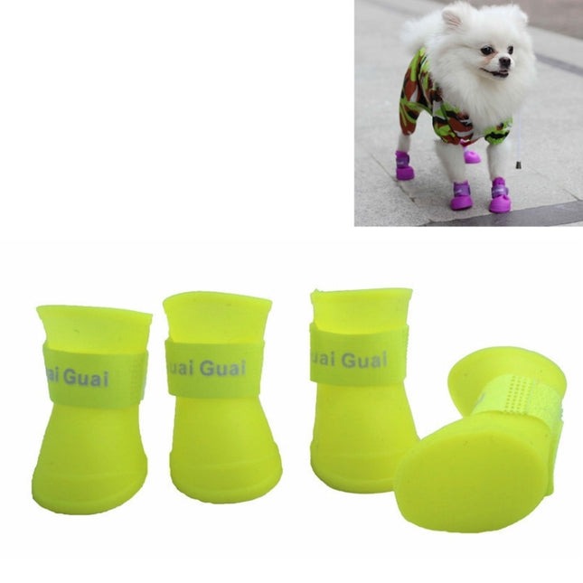 Lovely Pet Dog Shoes Puppy Candy Color Rubber Boots Waterproof Rain Shoes, M, Size:  5.0 x 4.0cm, Size: M 5.0 x 4.0cm, Size: 5.0 x 4.0cm - DealBuddy
