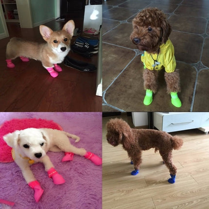 Lovely Pet Dog Shoes Puppy Candy Color Rubber Boots Waterproof Rain Shoes, M, Size:  5.0 x 4.0cm, Size: M 5.0 x 4.0cm, Size: 5.0 x 4.0cm - DealBuddy