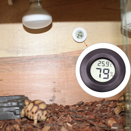 Digital Round Shaped Reptile Box Centigrade Thermometer & Hygrometer with Screen Display - DealBuddy