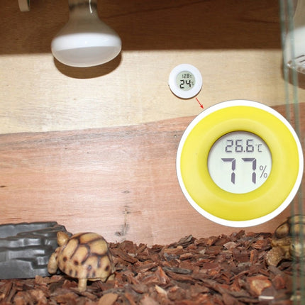 Digital Round Shaped Reptile Box Centigrade Thermometer & Hygrometer with Screen Display - DealBuddy