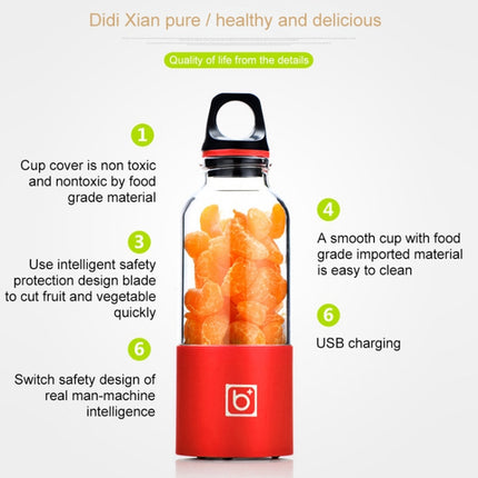 Bingo 500ml Mini Portable USB Rechargeable Electric Juicer Cup  Juicer Blender, 22000 Revolutions Per Minute