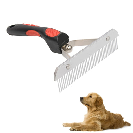 Big Dog Hair Combs Stainless Steel Pet Grooming Rake Comb Rubber Handle Hairdressing Brush Tool, Size: 17.0x16.0cm, Big Dog Hair Combs - DealBuddy