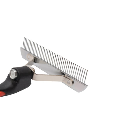 Big Dog Hair Combs Stainless Steel Pet Grooming Rake Comb Rubber Handle Hairdressing Brush Tool, Size: 17.0x16.0cm, Big Dog Hair Combs - DealBuddy