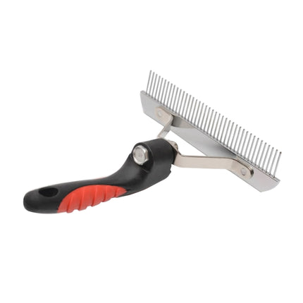 Big Dog Hair Combs Stainless Steel Pet Grooming Rake Comb Rubber Handle Hairdressing Brush Tool, Size: 17.0x16.0cm, Big Dog Hair Combs - DealBuddy