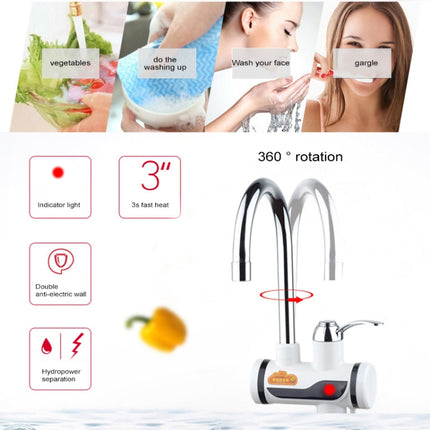 3s Fast Heat Electrothermal Rotatable Faucet Water Tap with Indicator Light, 220V, Size: L