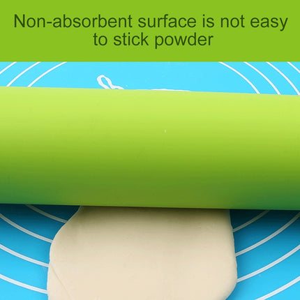 kn055 Solid Wooden Handle Silicone Rolling Pin Non-stick Food Dumpling Stick, Length: 23cm, Random Color Delivery