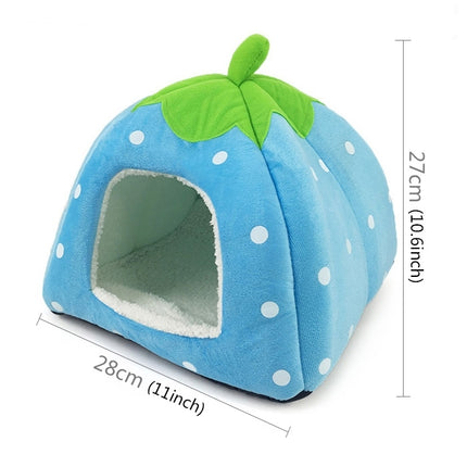 Strawberry Shaped Foldable Short Plush Pet House Nest, Size: S, Blue, Size S, Purple, Size S, Red, Size S, Pink, Size S - DealBuddy