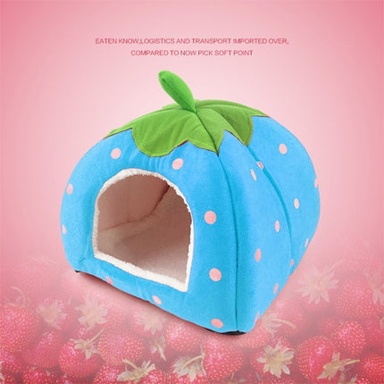 Strawberry Shaped Foldable Short Plush Pet House Nest, Size: S, Blue, Size S, Purple, Size S, Red, Size S, Pink, Size S - DealBuddy