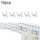 10pcs Supermarket Clothing Shop Pegboard Slat Wall Hook Shelf Hole Plate, Hole Pitch: 2.5cm, Length: 5cm, Wire Diameter: 3.3mm