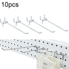 10pcs Supermarket Clothing Shop Pegboard Slat Wall Hook Shelf Hole Plate, Hole Pitch: 2.5cm, Length: 15cm, Wire Diameter: 3.3mm
