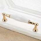 5027-128 Gold Imitated Zinc Alloy Ceramic Handle for Cabinet Wardrobe Drawer Door, Hole Spacing: 128mm, 5027-128 - DealBuddy