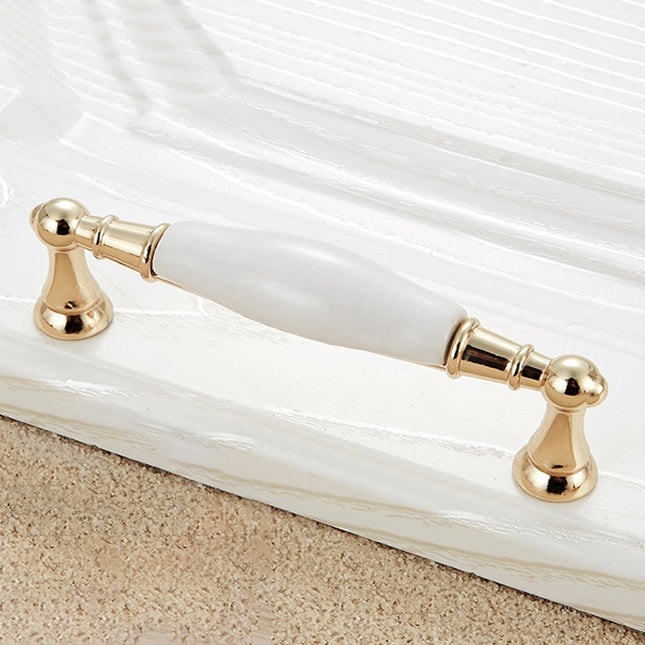5027-128 Gold Imitated Zinc Alloy Ceramic Handle for Cabinet Wardrobe Drawer Door, Hole Spacing: 128mm, 5027-128 - DealBuddy