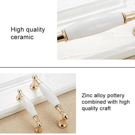 5027-128 Gold Imitated Zinc Alloy Ceramic Handle for Cabinet Wardrobe Drawer Door, Hole Spacing: 128mm, 5027-128 - DealBuddy