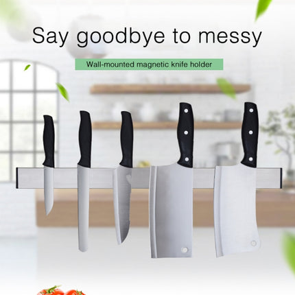Kitchen Free Punching Wall-mounted 304 Stainless Steel Magnetic Knife Holder, Size:41x4x1.5cm