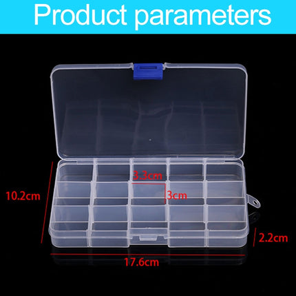 Removable Grid Plastic 15 Slots Box Organizer for Jewelry Earring Fishing Hook Small Accessories, 15 Slots (Baby Blue+Blue), 15 Slots (White+Blue), 15 Slots (White+Pink), 15 Slots (Purple+Blue) - DealBuddy